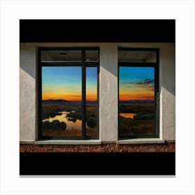 Sunset Through Windows Canvas Print