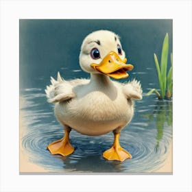 Duck In Water 11 Canvas Print