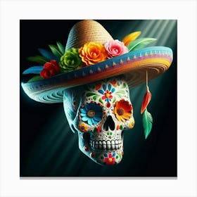 Day Of The Dead Skull 9 Canvas Print