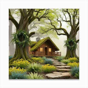 Fairy House In The Forest Canvas Print