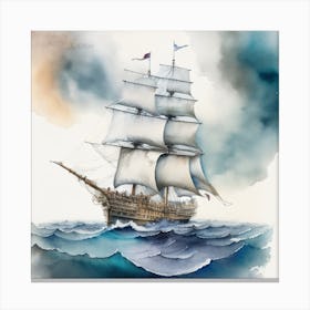 Sailing Ship In The Ocean 1 Canvas Print