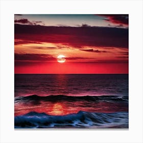 Sunset Over The Ocean 58 Canvas Print