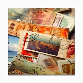 Postage Stamps 18 Canvas Print