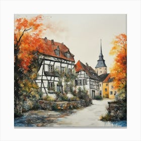 Autumn Village Canvas Print