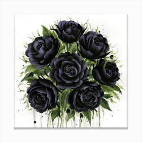 A Stunning Watercolor Painting Of Vibrant Black (1) (1) Canvas Print