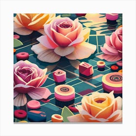 Paper Roses Canvas Print