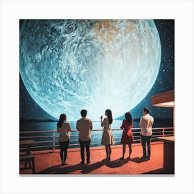 Moon And The Stars 6 Canvas Print