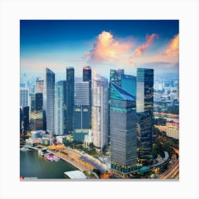 Singapore City Skyline 1 Canvas Print