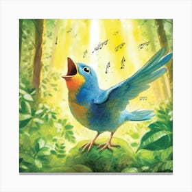 Bird In The Woods Canvas Print