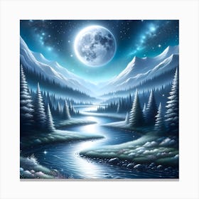 Moonlight River Canvas Print