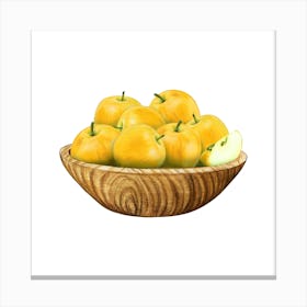 Yellow Apples In A Bowl Canvas Print