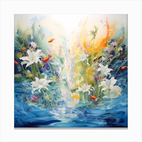 AI Floral Verse: Whispering Wilderness Canvas Print