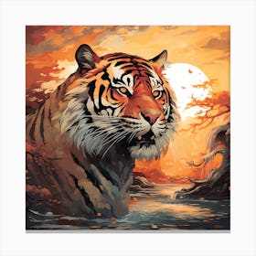 Tiger Sunset Canvas Print