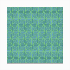 Blue And Green Geometric Pattern Canvas Print