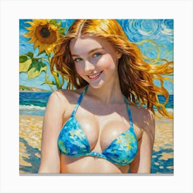 Sunflower Girlsgh Canvas Print