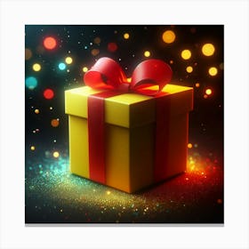 Gift Box With Lights Canvas Print