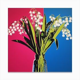 Lily Of The Valley 2 Pop Art Illustration Square Canvas Print
