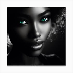 Black Woman With Green Eyes 13 Canvas Print
