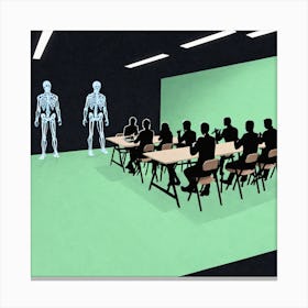 Group Of People In A Classroom 1 Canvas Print