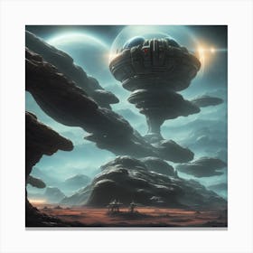 Spaceship colony Canvas Print