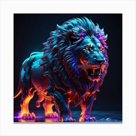 Neon Lion Canvas Print