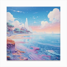 Vaporwave Seaside Dreams Canvas Print