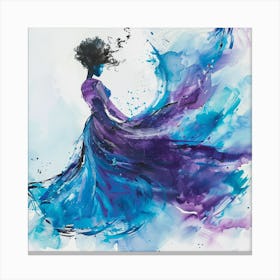 Blue And Purple Dancer Canvas Print