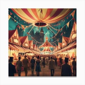 Circus Tents At Night Canvas Print