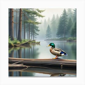 Duck In The Forest Canvas Print