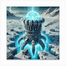 A Futuristic Sci Fi Depiction Of The Frostquake Ar Canvas Print