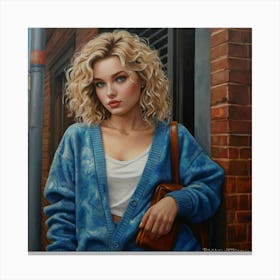 Girl In Blue Canvas Print