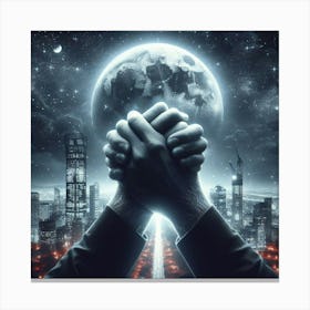 Cityscape With Hands Canvas Print