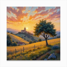 sunset in Provence Canvas Print