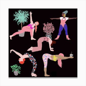 Yoga At Home Square Canvas Print