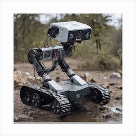 Robot In The Mud 2 Canvas Print