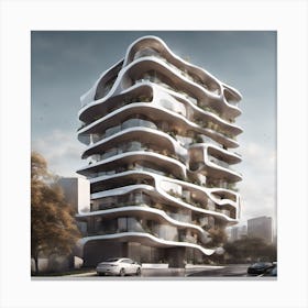 Futuristic Apartment Building Canvas Print