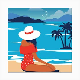 Woman On The Beach 1 Canvas Print