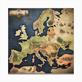 Map Of Europe Canvas Print