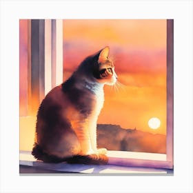 Sunset Cat Canvas Print