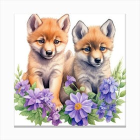 Foxes Canvas Print