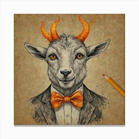 Goat In A Suit 8 Canvas Print