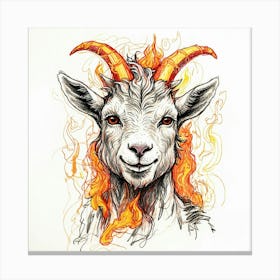 Goat With Horns 26 Canvas Print