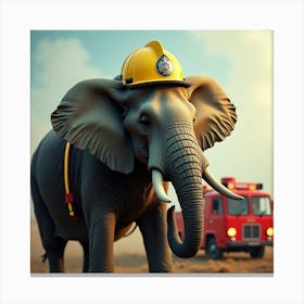 Flux Dev A Majestic Adult Elephant Stands Proudly Wearing A Ye 3 Canvas Print