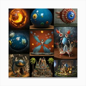 Collage Of Sculptures Canvas Print