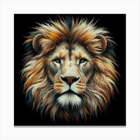 Lion Head painting in pastel Canvas Print