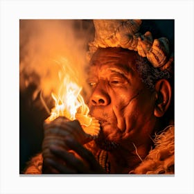 Man With Fire 1 Canvas Print