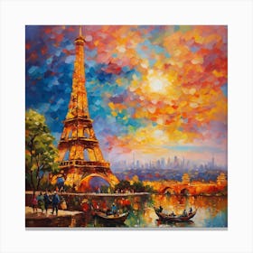 Paris At Sunset Canvas Print