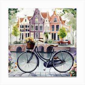 Amsterdam home and bicycle Canvas Print