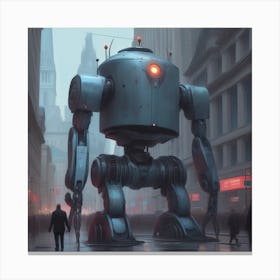 Robot In The City 95 Canvas Print
