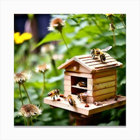 Bees In The Garden 1 Canvas Print